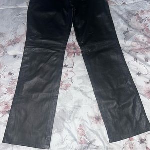 Black leather slacks